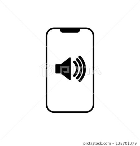 Smartphone - Increased Volume - Sound Volume - Simple Icon Smartphone - Increased Volume - Sound Volume - Simple Icon 138701379