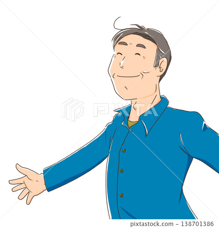一個中年男子被風吹動 138701386