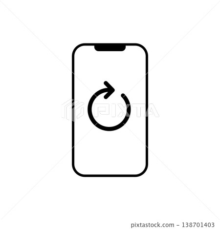 Smartphone update, system update, simple icon Smartphone update, system update, simple icon 138701403