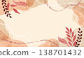 秋季植物和樹葉的水彩背景框；充滿懷舊氣息的裝飾框。 138701432