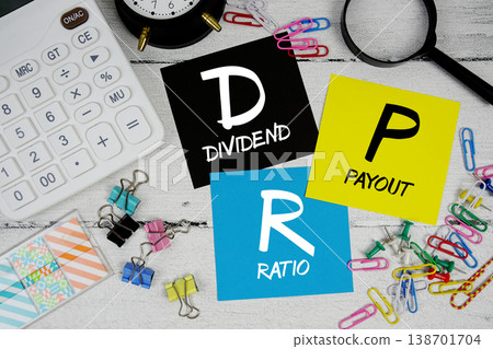 DPR Dividend Payout Ratio text phrase of business and financial concept 138701704