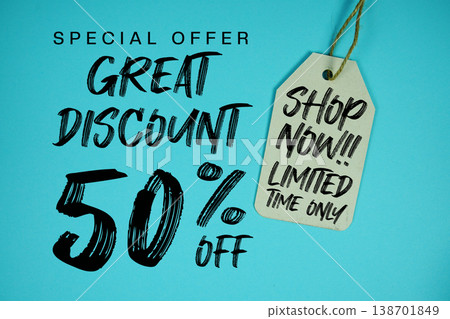 Great Discount 50% off Special offer with Price tag Limited Time Only Shop Now Great Discount 50% off Special offer with Price tag Limited Time Only Shop Now 138701849