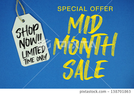 Mid Month Sale Special offer with Price tag Limited Time Only Shop Now 138701863