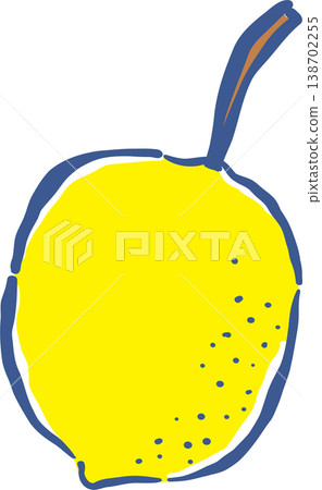 Hand drawn Lemon with stem Whimsical Doodle Hand drawn Lemon with stem Whimsical Doodle 138702255