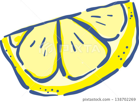Hand Drawn Lemon Sliced Whimsical Illustration 138702269