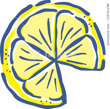 Hand drawn Decorative Lemon Slice Whimsical Doodle Hand drawn Decorative Lemon Slice Whimsical Doodle 138702296