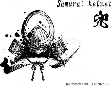 安全帽的水墨插圖 138702497