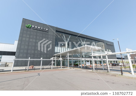 Shin-Hakodate-Hokuto Station, south exit on a clear day, Hokuto City, Hokkaido 138702772