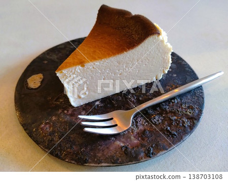 Basque cheesecake and coffee - Cafe time Basque cheesecake and coffee - Cafe time 138703108