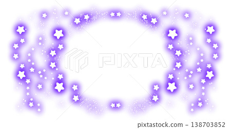 一個可愛的橢圓形星形相框,會發出紫色的光芒。 一個可愛的橢圓形星形相框,會發出紫色的光芒。 138703852