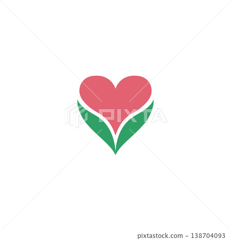 healthy care heart leaf logo design 138704093