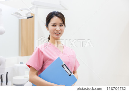 牙醫和口腔衛生員的肖像 138704782