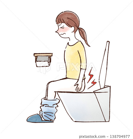 Women suffering from buttock pain 138704977