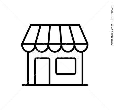 Online Store Front Line Icon Online Store Front Line Icon 138705230