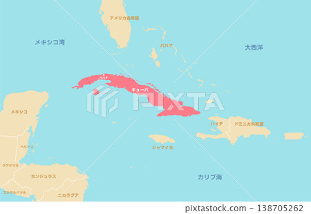 古巴和加勒比海國家地圖插圖 138705262