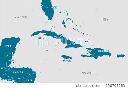 古巴和加勒比海國家地圖插圖 138705263