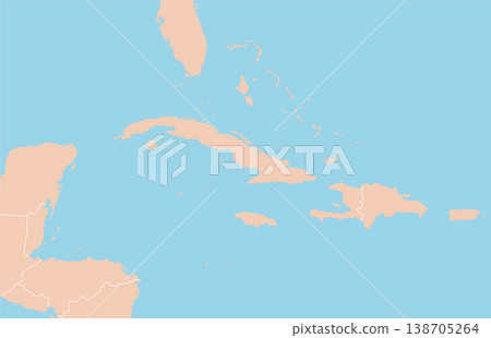 Cuba and Caribbean Countries Map Illustration (Blank Map) Cuba and Caribbean Countries Map Illustration (Blank Map) 138705264