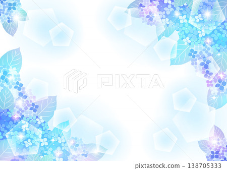 少女漫畫風格的繡球花背景,斜向構圖,可愛插畫。 少女漫畫風格的繡球花背景,斜向構圖,可愛插畫。 138705333