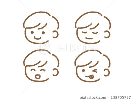 Simple boy's face illustration Simple boy's face illustration 138705757