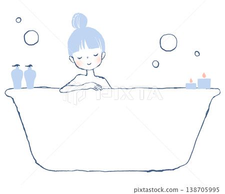 一個在浴缸裡放鬆的女人 138705995