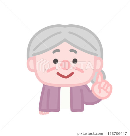 An old woman explaining by pointing. An old woman explaining by pointing. 138706447