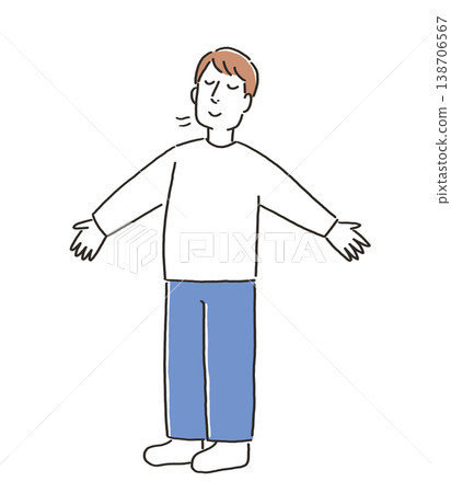 A man taking a deep breath 138706567