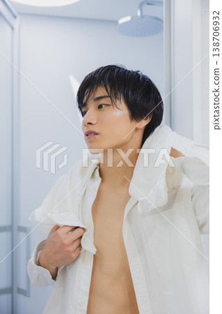 Young man after the bath 138706932