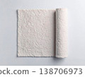Lifestyle mockup. Modern carpet in pastel colors on a white background. Home decor. Top view. 138706973