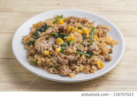 Grilled rice with yakiniku sauce Grilled rice with yakiniku sauce 138707023
