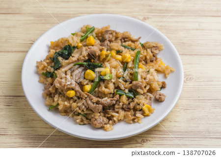 Grilled rice with yakiniku sauce Grilled rice with yakiniku sauce 138707026