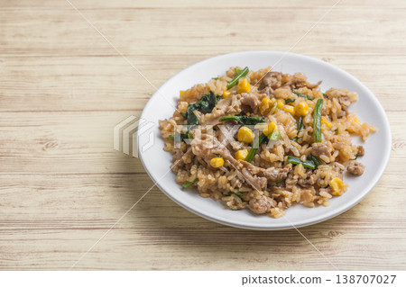 Grilled rice with yakiniku sauce Grilled rice with yakiniku sauce 138707027