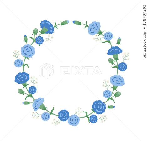 父親節康乃馨花環，圓形框架，花材 138707203