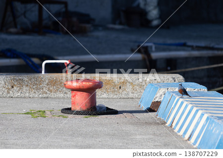 Harbor mooring facilities and small birds (seaside scenery) Harbor mooring facilities and small birds (seaside scenery) 138707229