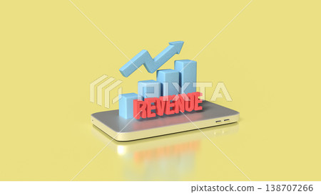 Business Revenue Growth Concept With Rising Chart And Digital Platform 3d render. Business Revenue Growth Concept With Rising Chart And Digital Platform 3d render. 138707266