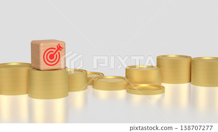 Financial Target Goal Concept with Coins Stack Investment Strategy 3d render. Financial Target Goal Concept with Coins Stack Investment Strategy 3d render. 138707277
