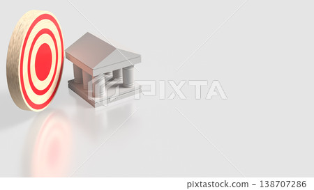 Bank Financial Target Goal Investment Concept 3d render. Bank Financial Target Goal Investment Concept 3d render. 138707286