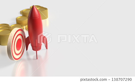 Rocket Launch Financial Growth Target Success Concept 3d render. Rocket Launch Financial Growth Target Success Concept 3d render. 138707290