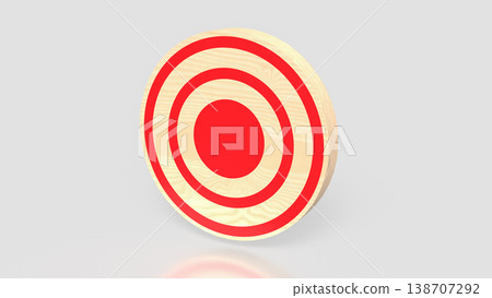 Wooden Target Board Goal Achievement Concept 3d render. Wooden Target Board Goal Achievement Concept 3d render. 138707292