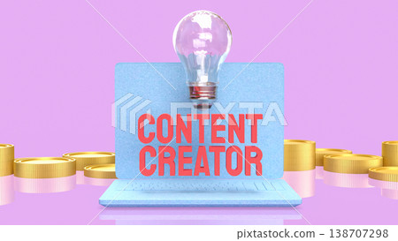 Abstract Digital Content Creation Concept With Blurred Laptop Interface 3d render. Abstract Digital Content Creation Concept With Blurred Laptop Interface 3d render. 138707298