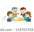 Company employees using tablets in meetings 138707358