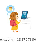 Children looking at messages on a tablet 138707360