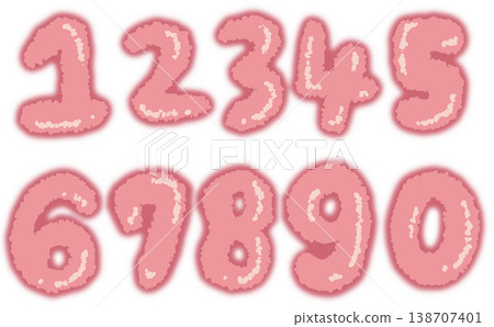 Shiny and fluffy hand-drawn number set - cute pop decorative illustration material Shiny and fluffy hand-drawn number set - cute pop decorative illustration material 138707401