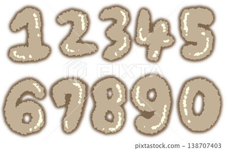 Shiny and fluffy hand-drawn number set - cute pop decorative illustration material Shiny and fluffy hand-drawn number set - cute pop decorative illustration material 138707403