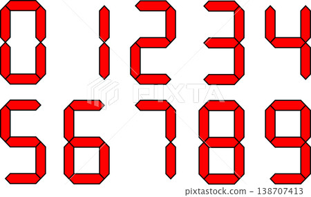 Simple digital number set for counting. Simple digital number set for counting. 138707413
