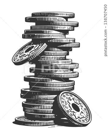 Stack of Coins Finance Wealth vector illustration Stack of Coins Finance Wealth vector illustration 138707450