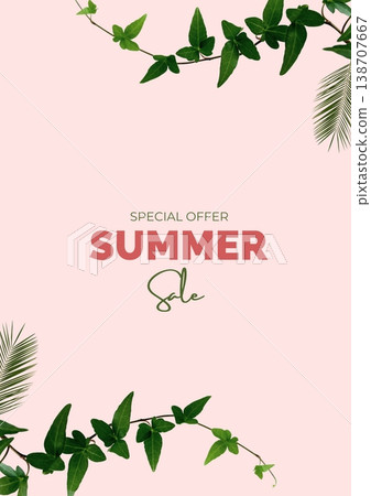 square frame of green leaves on white background 138707667