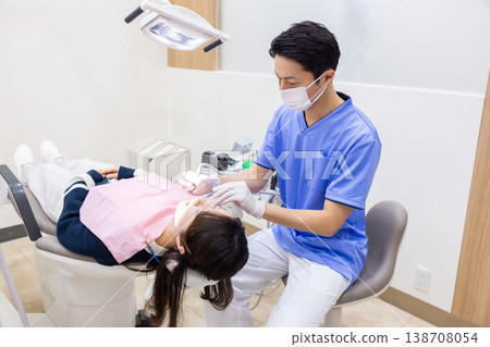 Dentist - Male dentist performing treatment Dentist - Male dentist performing treatment 138708054