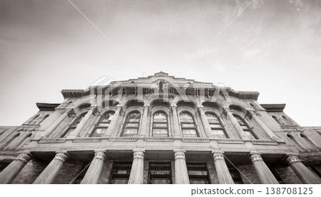Exterior photo of a historic stone building 138708125