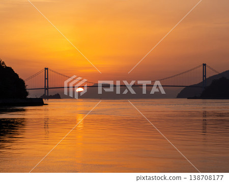 Sunrise over the Akinada Bridge Sunrise over the Akinada Bridge 138708177