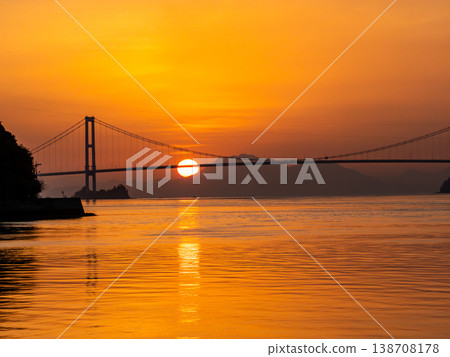 Sunrise over the Akinada Bridge Sunrise over the Akinada Bridge 138708178